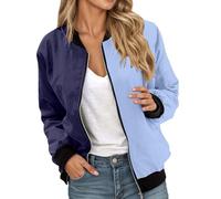 Bombers Femme Mi Saison, Veste Femme Mi Saison, Blouson Court Décontracté Bomber À Manches Longues Veste d'aviateur avec Poches Légère Vestes De Sport Blouson Baseball Femme Sweatjacke