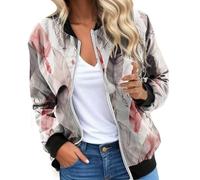 Bombers Femmes Veste Femme Mi Saison Veste Moto Blanche Léopard Matelasse Manteaux Et Blousons Blouson Chic Elegant Été Sport Manteau Légère Printemps Polyvalente Grande Taille 3Xl Legere Bleu Marine