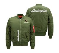 Bombers Homme de Fermeture Éclair Lam -bo.RGhi. ni, Veste Homme Doublé Montant, Manteau Classique pour Outdoor Décontracté, Saison(Green,6XL)