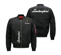 Bombers Homme de Fermeture Éclair Lam -bo.RGhi. ni, Veste Homme Doublé Montant, Manteau Classique pour Outdoor Décontracté, Saison(Black,XXL)