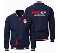 Bombers Homme de Fermeture Éclair Ultimate Fight, Chaud Sherp Veste, Bomber Manteaux pour L'automne et L'hiver, Fermeture(Navy,XL)