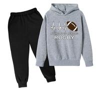 Bombers Homme, Ensemble Enfant Garcon, Ensembles-Rugby-De-Sport-Garçon Tenue De Sport Enfant Garçon Ado Survêtement De Sport Chic Ensemble À Capuche Et Pantalon Jogging Garçons
