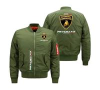 Bombers Homme Lam -bo.RGhi. ni, Veste Bomber Doublé Polaire avec Poches, Jacket Manches Longues pour Printemps Automne, Saison(Green,XXL)