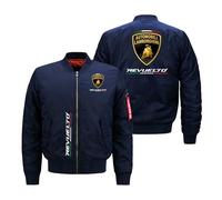 Bombers Homme Lam -bo.RGhi. ni, Veste Bomber Doublé Polaire avec Poches, Jacket Manches Longues pour Printemps Automne, Saison(Navy Blue,3XL)