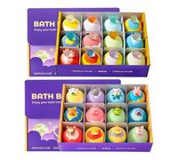 Bombes bain surprises enfant | Coffret cadeau bombes bain enfant 24PC | Bombs bains Funny Animals avec 12 jouets Zodiacs l'intérieur | Boules bains moussantes organiques naturelles jouets éducatifs