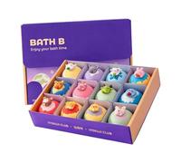 Bombes de bain avec jouets - 12 boules de sel de douche parfumées - Créateur de bulles de mousse riche - Mousseur bio aux huiles essentielles - Cadeau surprise avec constellations d'animaux - Pour