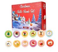 Bombes de bain de Noël 12 pièces/ensemble différents parfums bombes bain organiques naturelles avec jouets surprise à l'intérieur des pour femmes maman petite amie Bomb Set