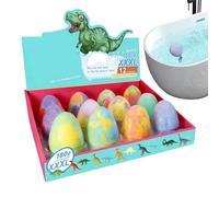 Bombes de Bain Enfant | 12 Pièces Colorées Mignonnes Parfumées,Boules Effervescentes avec Dinosaure Caché | Pour Baignoire Intérieure Spa Hôtel Vacances Garderie Et Fête