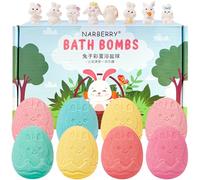 Bombes de Bain Enfant avec Surprise à l'intérieur,8 Cadeau de bain Moussant,Coffret de Bain, Cadeaux Alternatifs aux œufs de Pâques pour les Enfants