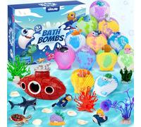 Bombes de Bain Enfant avec Surprise Jouet Animaux Marins Boule de Bain Coquillage Jouet de Bain Fille Garçon Cadeau Anniversaire Noël Bain Moussant Enfant aux Huiles Essentielles Naturelles