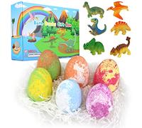 Bombes de Bain Naturelles pour enfants avec Jouet Surprise à l'Intérieur, 6 Boules de Bain avec Dinosaures Bracelet Effervescentes coffret cadeau bombe de bain enfant Noël Cadeaux pour Filles Garçons