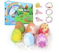 Bombes de Bain Naturelles pour enfants avec Jouet Surprise à l'Intérieur, 6 Boules de Bain avec Dinosaures Bracelet Effervescentes coffret cadeau bombe de bain enfant Noël Cadeaux pour Filles Garçons