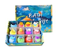 Bombes de bain pour enfants avec jouets surprise à l'intérieur - Lot de 12 bombes bain sur le thème l'océan avec jouets créatures marines cachées, parfum naturel pour filles et garçons