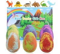 Bombes de Bain pour Enfants Avec Surprise à l'intérieur, 6 Pièces Dino oeuf à la Main Naturel Pétillant Bombes de Bain Dinosaure Licorne Jouets pour Filles Garçons Anniversaire Pâques Coffret Cadeau