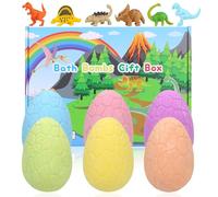 Bombes de Bain pour Enfants Avec Surprise à l'intérieur, 6 Pièces Dino oeuf à la Main Naturel Pétillant Bombes de Bain Dinosaure Licorne Jouets pour Filles Garçons Anniversaire Pâques Coffret Cadeau