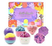 Bombes de Bain pour Saint-Valentin/Fête des Mères, Coffret Cadeau Boules de Bain Cadeau Naturelles pour Femme Fille, Fait à la Main, Hydratant, Végétalien, Noël Cadeau d'anniversaire