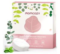 Bombes de Douche Momcozy - Lot de 14 Cadeaux Spa en Forme de Feuille d’Eucalyptus, Aux Huiles Essentielles Naturelles de Menthe Poivrée et d’Eucalyptus, Cadeau d’Anniversaire et de Fête Pour Elle/Lui