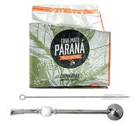 Bombilla Kit: Yerba maté Parana Brazilian Chimarrão 0.5 kg + Bombilla Blanche + brosse de nettoyage! Bombilla est 17,5 cm de long en Acier Inoxydable, pour boire du maté. Boisson énergisante, tonique!