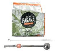 Bombilla Kit: Yerba maté Parana Brazilian Chimarrão 0.5 kg + Bombilla Rose + brosse de nettoyage! Bombilla est 17,5 cm de long en Acier Inoxydable, pour boire du maté. Boisson énergisante et tonique!