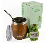 Bombiya mat Argentine Edition Support émotionnel - Kit avec tasse et ampoule pour maté - Mat à double paroi en acier inoxydable - Pour vos matchs