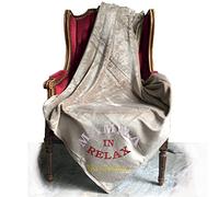 Bombo Plaid Personnalisé Mamma in Relax Non Disturbate (Brodé en Italien), Couleur Gris. Idée Cadeau pour Un Anniversaire, pour Une fête