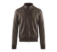 BomBoogie - Friz Leather Bomber Jacket - Homme - Vestes - Brun - Taille: XL