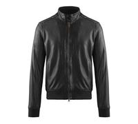 BomBoogie - Friz Leather Bomber Jacket - Homme - Vestes - Noir - Taille: XL
