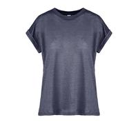 BomBoogie - Short- Turn-Up Sleeved Crew Neck T-Shirt - Femme - Tops - Bleu - Taille: 46 FR