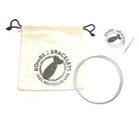 Bombs 2 Bracelets Bracelet Peace Bomb recyclé Guerre du Vietnam 7 cm avec pochette de présentation, 7 cm, Aluminium