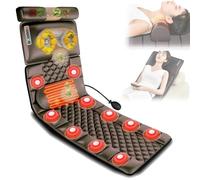 BomBy Matelas De Massage Chauffant Shiatsu avec 20 Têtes De Pétrissage pour Cou, Dos et Épaule - Tapis Vibrant À 10 Moteurs pour Soulagement