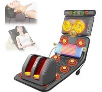 BomBy Matelas De Massage, Tapis De Massage Chauffant Shiatsu avec 20 Têtes De Massage À Pétrissage du Cou, Matelas De Massage Vibrant À 10 Moteurs pour Le Soulagement des Maux De Dos, Cou, Épaule