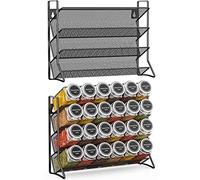 Bomclap Étagère à épices Debout Étagère de Cuisine Support à épices - en métal Peut contenir Beaucoup de Verres à épices pour Armoire de Cuisine et Plan de Travail - Verres à épices Non Inclus - Noir