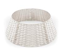 Bomclap Jupe de sapin de Noël en rotin artificiel - Pour décoration d'arbre de Noël - Panier rond - 70 x 50 x 26 cm - Blanc