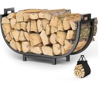 Bomclap Panier à bois de chauffage en métal pour intérieur et extérieur