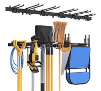 Bomclap Porte-outils mural en métal de 12 cm pour garage, cave, atelier, balai, râteau, organisateur d'outils (noir)