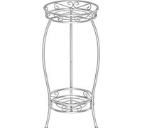 Bomclap Support de plantes en métal, 69 cm, support pour pot de fleurs, support à 2 niveaux, pour l'intérieur et l'extérieur, argenté