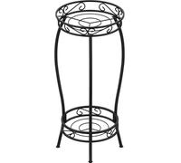 Bomclap Support pour plantes en métal, 69 cm, à 2 niveaux, pour l'intérieur et l'extérieur, noir