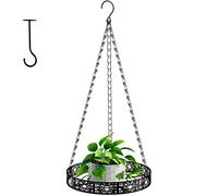 Bomclap Suspension pour plantes en métal avec crochet de plafond et chaîne de suspension, panier suspendu pour l'intérieur et l'extérieur