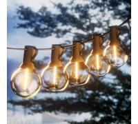 Bomcosy 2 * 30M Guirlande Lumineuse Extérieure, Intérieur LED Guirlande Guinguette G40 100+4 E12 Ampoules IP44 Guirlande Lumineuse Étanche pour Terrasse,Mariage, Décoration de Fête, Blanc Chaud 2700K