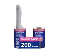 BomDa Rouleau Adhesif Vetement - 200 Feuilles de Recharge Rouleau et 1 Poignées - Rouleau Poils Animaux- Brosse Adhesive Vetement- Brosse Collante Rouleau (1 Rouleaux + 200 Feuilles)