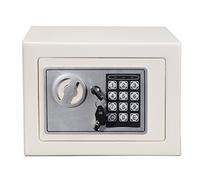 BomDog Coffre-Fort En Acier Massif Blanc, Petit Coffre-Fort À Clé D'Argent de 4,6 L Avec Code Pin Pour La Maison, Montamural