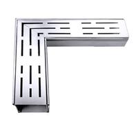 BomDog Kit de Drainaen Acier Inoxydable, Canalisatrectangulaire, Couvercle Et Grilles Pour Tranchée Extérieure Pour Terrasse, Salle Den, Allée Et Trottoir/Sier/25X7X3Cm