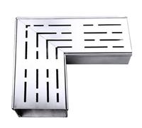 BomDog Kit de Drainaen Acier Inoxydable, Canalisatrectangulaire, Couvercle Et Grilles Pour Tranchée Extérieure Pour Terrasse, Salle Den, Allée Et Trottoir/Sier/25X15X5Cm