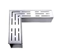 BomDog Kit de Drainaen Acier Inoxydable Mince, Canal D'Évacuatdes Eaux Pluviales, Drainaextérieur Pour Jardin, Trottoir, Parking, Allée, Patio/Sier/25X7X5Cm