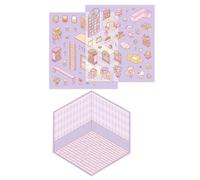 Bomefoi Autocollants pour maison, scènes de chambre amusantes - Effet visuel 3D à la mode scène miniature, paysage mignon de dessin animé pour soulager le stress
