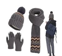 Bomefoi Bonnet Hiver | Bonnet Gants Femme Chauds Tricotés | Renforcé Anti-Froid Chauffant Mains | Neige Ski Randonnée Extérieur Quotidien Froid