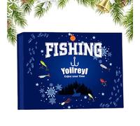 Bomefoi Calendrier de l'Avent Pêche Noël, Compte à Rebours Noël 24 Jours Leurres de Pêche, Leurres pour Eau Salée et Eau Douce Hommes Père Grand-Père, Ami Pêcheurs Passionnés