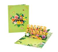 Bomefoi Cartes de Voeux en 3D - Souvenir en 3D en Forme d'Œuf et de Lapin de Pâques | Carte de Pâques avec Message de Remerciement,pour l'Entourage Amis Famille et Enseignants