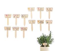 Bomefoi Étiquettes de Jardin - 12 Étiquettes en Bois pour Jardin, De Étanches Pour, Cour, Patio, Potager Et Espaces Extérieurs