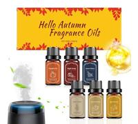 Bomefoi Huile Parfumée d'automne,6 Pièces D'Huile Parfumée,Set D Huiles De Diffuseur Senteurs D Automne | pour Purificateur d'air Fabrication de Savon et Bougies Chambre Salon Yoga